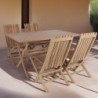 Table rectangulaire pliante teck massif 140cm