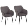 Lot de 2 chaises velours côtelé gris avec accoudoirs Scotty Casita CHASCOGRI 11