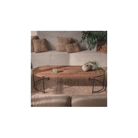 Table basse ovale en teck recyclé et métal 143cm d-bodhi COCO