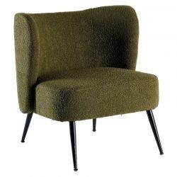 Fauteuil crapaud tissu vert Casita RIPPLE 70cm