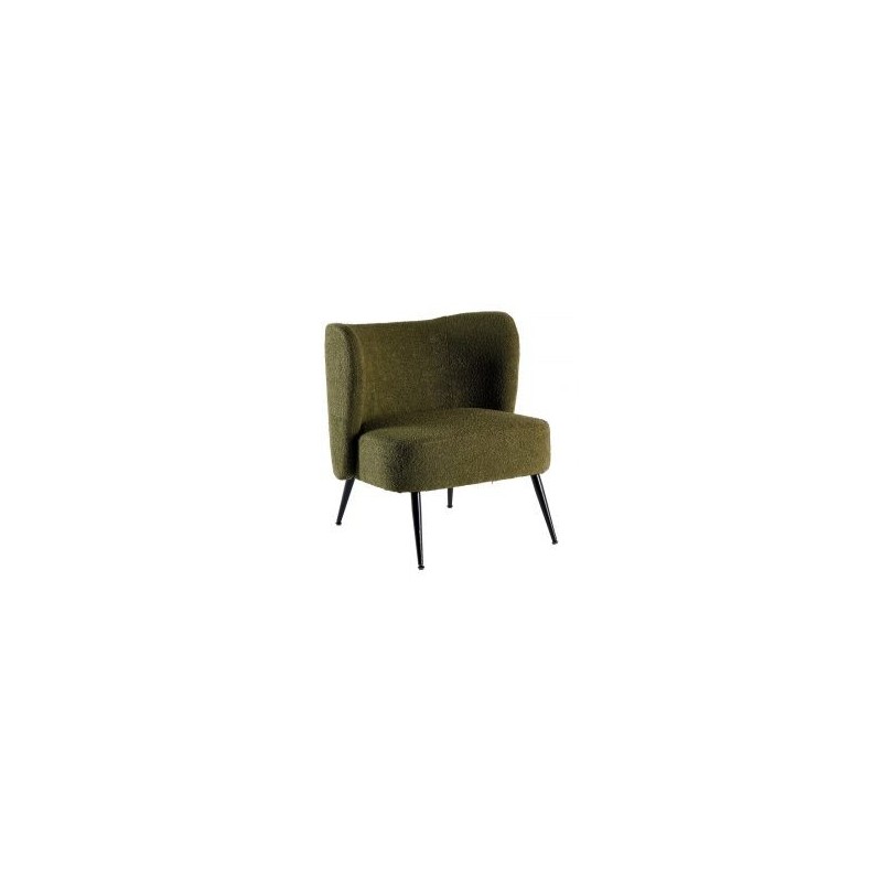 Fauteuil crapaud tissu vert Casita RIPPLE 70cm