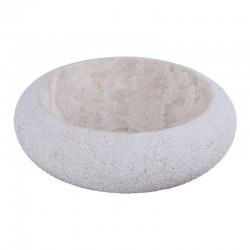 Vasque ronde à poser en marbre crème Ø40cm DN-D CREAM