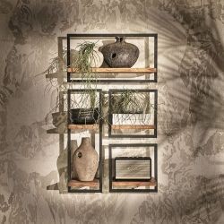 Étagères murales en bois de teck massif et métal Shelfmate 65cm