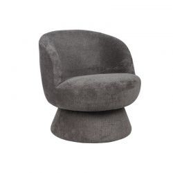 Fauteuil rond pivotant tissu gris Casita LADOGA