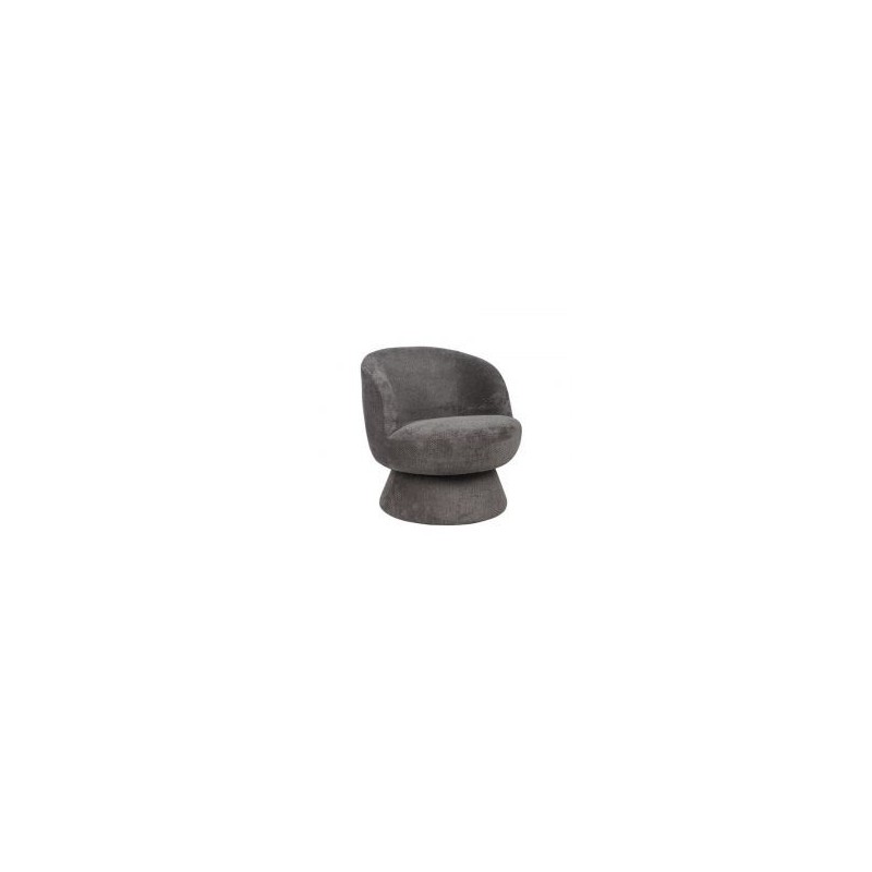 Fauteuil rond pivotant tissu gris Casita LADOGA