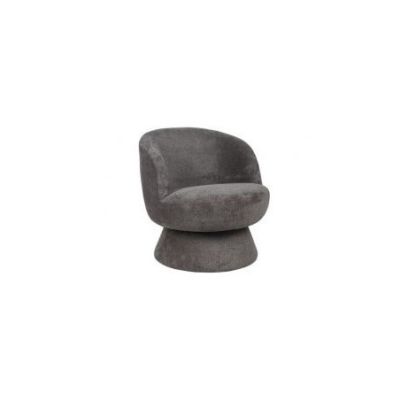 Fauteuil rond pivotant tissu gris Casita LADOGA