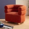 Fauteuil cabriolet moderne tissu terracotta 82cm Casita WALA