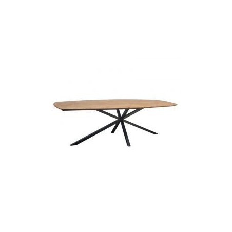Table repas teck massif recyclé bords arrondis 200cm BAHIA Casita BAHTA 210