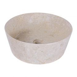 Vasque ronde à poser en marbre crème bord fin Ø40cm LYT-P CREAM