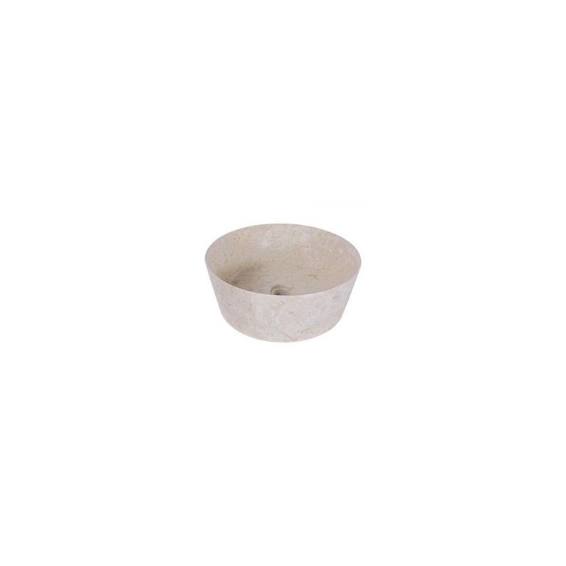 Vasque ronde à poser en marbre crème bord fin Ø40cm LYT-P CREAM