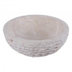 Vasque ronde à poser en marbre crème Ø40cm KC-M CREAM