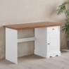 Bureau blanc en bois de pin massif 130cm BIANCA 1 tiroir