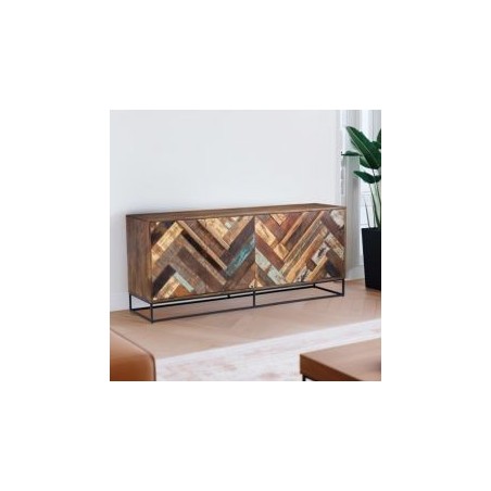 Buffet bois et métal 4 portes 175cm RITA Kayu Intérieur