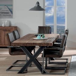 Table teck massif et métal 180cm Oregon Casita ORETA180