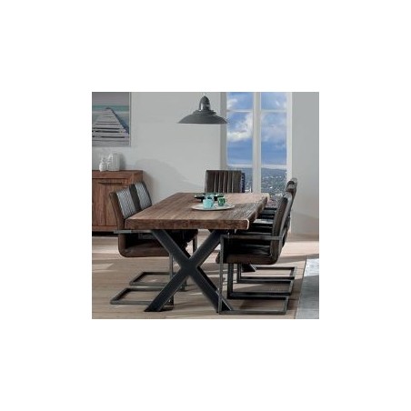 Table teck massif et métal 180cm Oregon Casita ORETA180