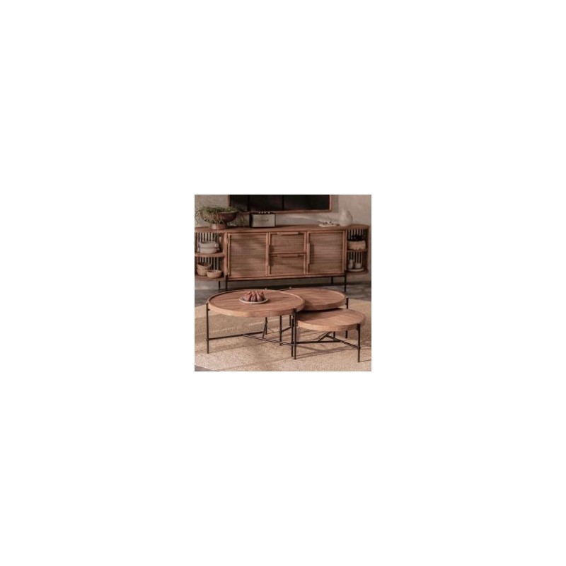 Set de 3 tables basses gigognes en teck et métal d-bodhi COCO