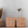 Lot de 2 chevets teck et rotin COLONIAL