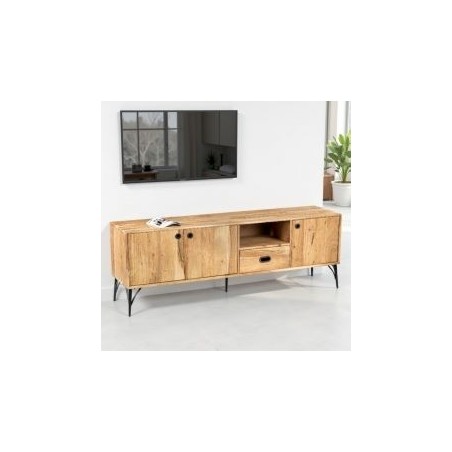 Meuble télé bois clair industriel SERENA 175cm