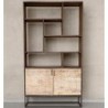 Bibliothèque bois et métal 100cm NOA 2 portes