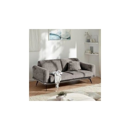 Canapé moderne design tissu cendre 3 places PALOMA Casita