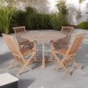 Table ronde teck massif extérieur Ø120cm
