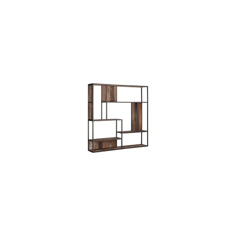 Grande étagère murale industrielle bois recyclé 120cm dbodhi TUAREG