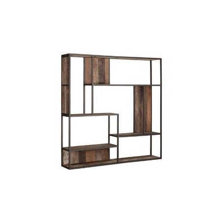 Grande étagère murale industrielle bois recyclé 120cm dbodhi TUAREG