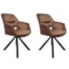 Lot de 2 chaises tournantes avec accoudoirs cuivre Casita CHILKO