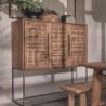 Buffet haut 3 portes en teck recyclé et pieds métal 140cm Karma Pure D-Bodhi