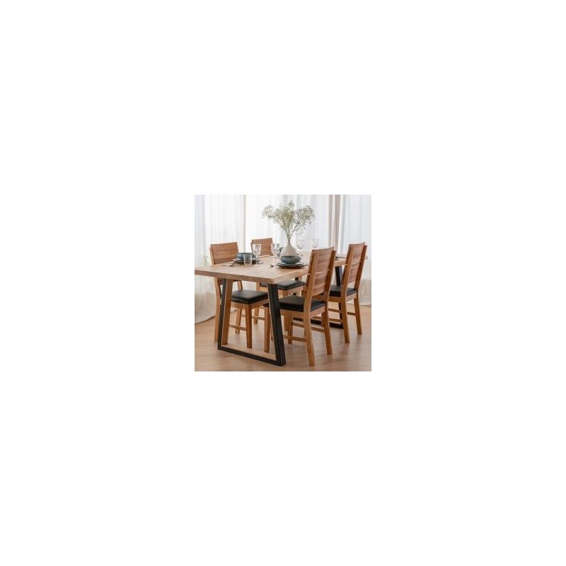 Table salle manger pieds en U chêne massif 180cm ADAM