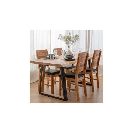 Table salle manger pieds en U chêne massif 180cm ADAM