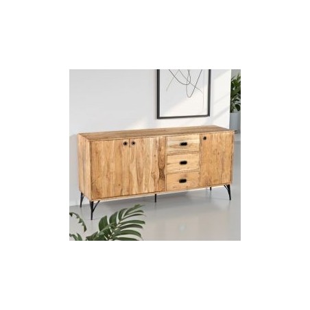 Buffet bois clair industriel SERENA 175cm