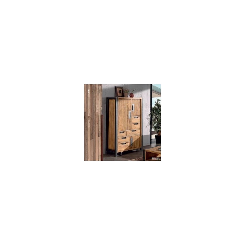 Armoire teck et métal 90cm Wales Casita WALARM90