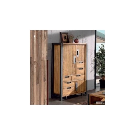 Armoire teck et métal 90cm Wales Casita WALARM90