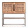 Buffet haut bois de teck 2 portes en cannage de bambou 105cm Karma Pure D-Bodhi