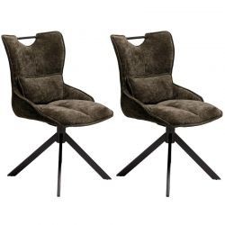 Lot de 2 chaises pivotante en tissu vert Casita BIORG