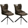 Lot de 2 chaises pivotante en tissu vert Casita BIORG