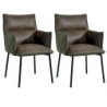 Lot de 2 chaises tissu microfibres vert Casita LOKKA