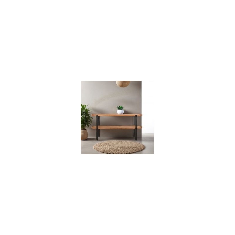 Console arrondie double plateau en teck recyclé 160cm d-bodhi COCO