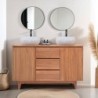Meuble salle de bain double vasque 120 cm teck massif NINO