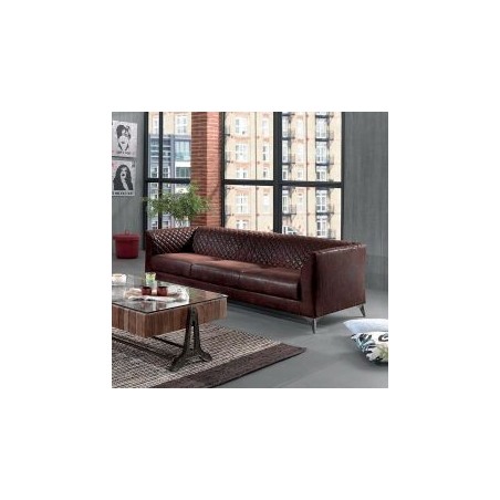 Canapé 3 places tissu marron Liverpool Casita LIVEF3GOBHAV