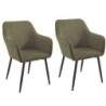 Lot de 2 chaises velours côtelé vert avec accoudoirs Scotty Casita CHASCOVER 15