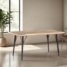 Table salle à manger bois clair industriel SERENA 145cm
