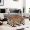 Table basse carrée bois et métal 71cm RITA Kayu Intérieur