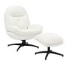 Fauteuil vintage inclinable blanc confort avec repose-pieds Casita BRANSON