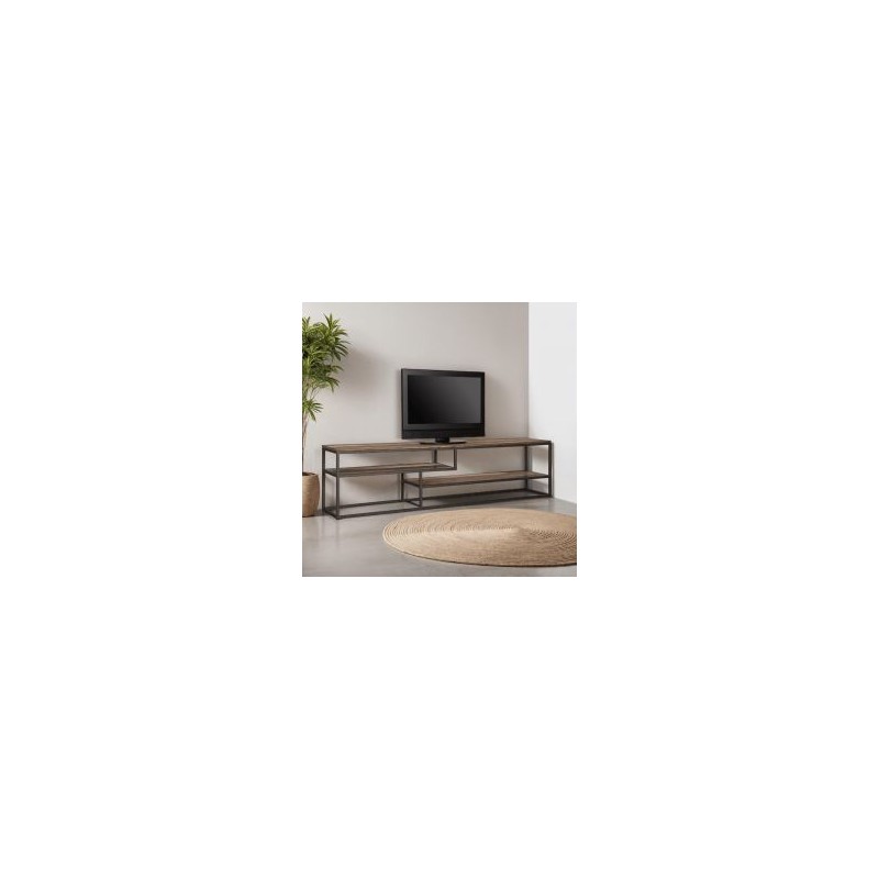 Meuble TV bois recyclé et métal dbodhi TUAREG 200cm