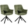 Lot de 2 chaises tournantes en tissu vert Casita EWING