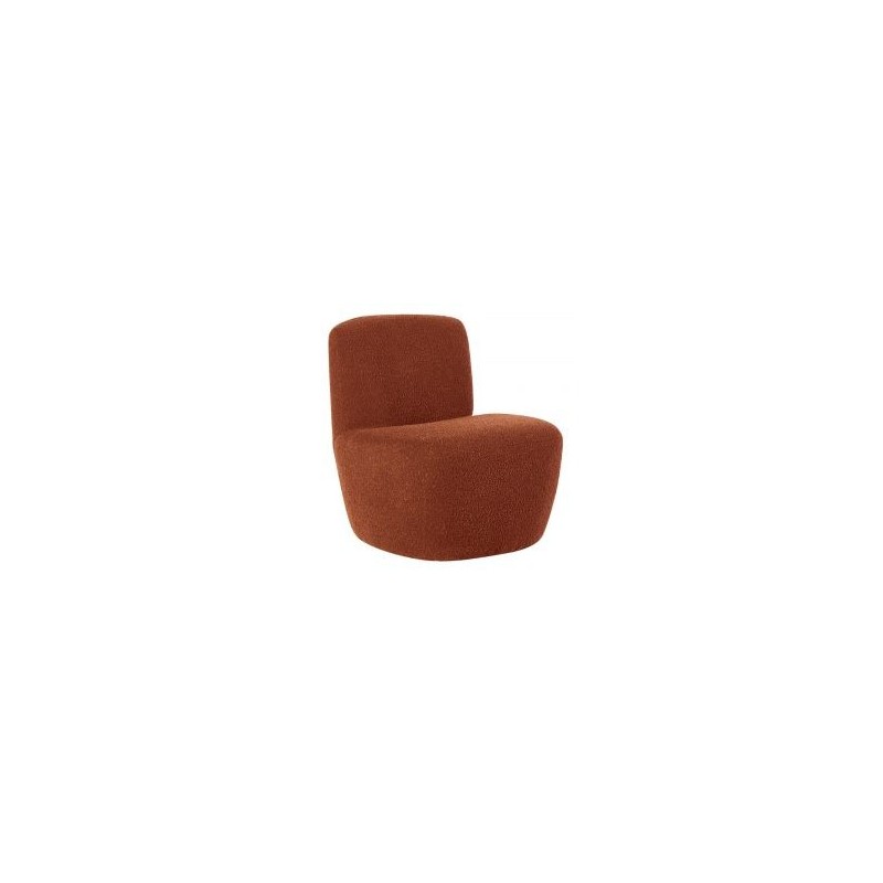Fauteuil design tissu bouclé terracotta GUS Casita FAUGUSTC 22