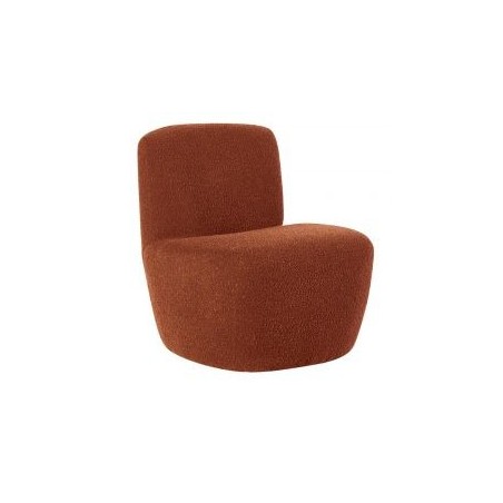 Fauteuil design tissu bouclé terracotta GUS Casita FAUGUSTC 22