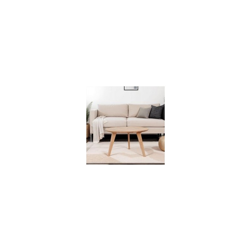 Table basse scandinave chêne ronde 70cm JONAS